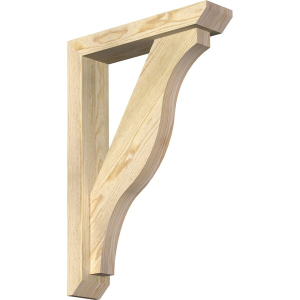 Ekena Millwork Funston Slat Rough Sawn Bracket w/ Offset Brace, Douglas Fir, 4"W x 18"D x 26"H BKT0402X18X26FST06RDF - main